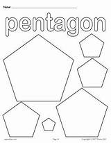 Pentagon Shapes Octagon Pentagons Worksheet Toddlers Hexagon sketch template