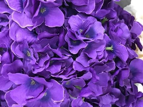 artificial flower dark purple hydrangea bunch 7 head silk