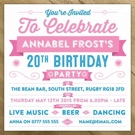 personalised celebration birthday party invite     alphabet