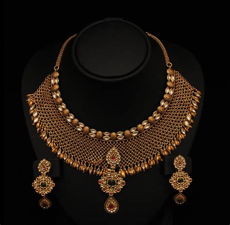indiangoldesignscom beautiful antique bridal necklace sets  vummidi