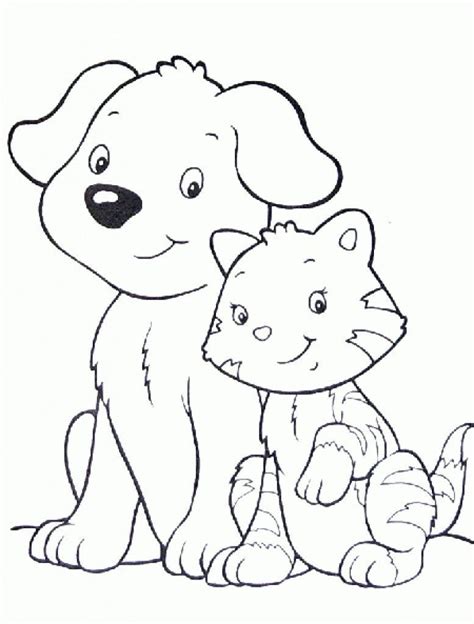 cat  dog coloring page youngandtaecom dog coloring page cat