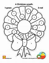 Christmas Color Number Kids Printables Crafts Activities Coloring Wreath Worksheets Holiday Pages Printable Craft Childrens Easy Cut Preschool Wreaths Math sketch template
