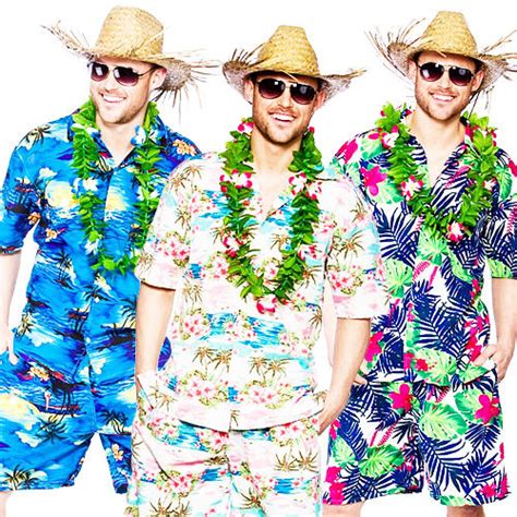 Hawaiian Suit Mens Fancy Dress Beach Hula Party Tropical
