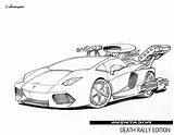 Lamborghini Aventador Rally sketch template