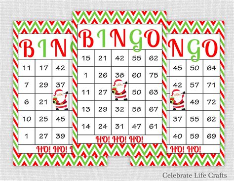 christmas bingo cards diy printable  celebratelifecrafts