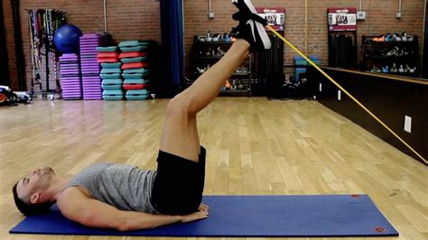 abs resistance band reverse crunch youtube