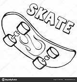 Coloring Skate Skateboard Pages Cartoon Template sketch template