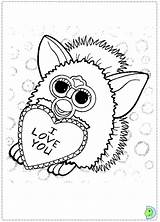 Coloring Pages Furby Furbys Dinokids Voodoo Printable Doll Print Close Template sketch template