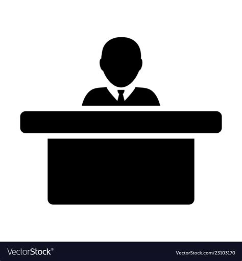 employer icon male person avatar symbol desk vector image