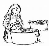 Washing Laundry Pioneer Pioneers sketch template