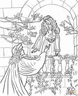 Romeo Juliet Coloring Balcony Pages Julieta Para Printable Dibujo Colorear Drawing Balcon Say Speak Silhouettes Le sketch template