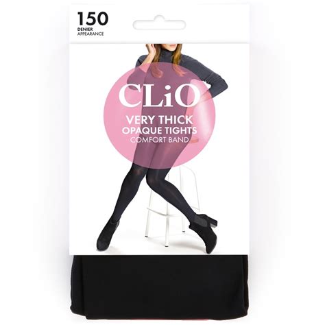 Clio 150 Denier Very Thick Opaque Tights Black Size Medium Big W