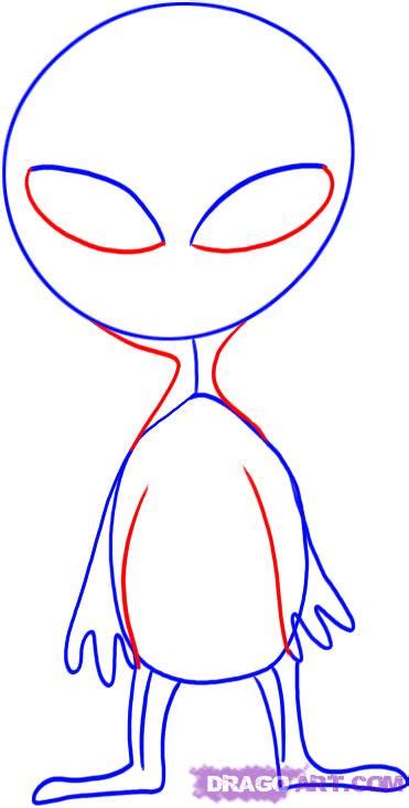 how to draw a cartoon alien step by step aliens sci fi free online drawing tutorial added