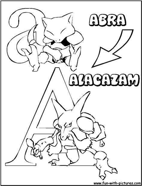 abra alacazam coloring page pokemon stuff coloring pages picture