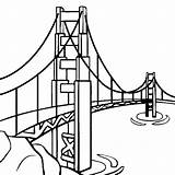 Bridge Golden Gate Coloring Drawing Pages Clipart Color Clip Landmarks Cliparts Famous Colouring Line Buildings Printable San Architecture Drawings Francisco sketch template