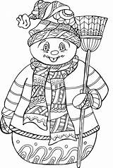 Coloring Pages Adults Snowman Adult Christmas Cold Winter Weather Printable Colouring Books Book Sheets Print Color Kids Mandala Chill Doodle sketch template