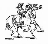 Cowgirl Coloring Pages Cowgirls Cowboys Thursday Golf Request Clip Bear Cliparts Getcolorings Western Color sketch template