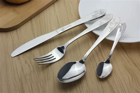 stainless steel restaurant luxury silverware  pcs flatware set buy