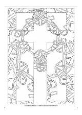Colouring Downloadable Printable Cross Multicoloured Reflections Sheet Lindisfarne Scriptorium sketch template