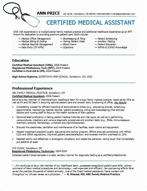 resumes  medical assistants letter  template