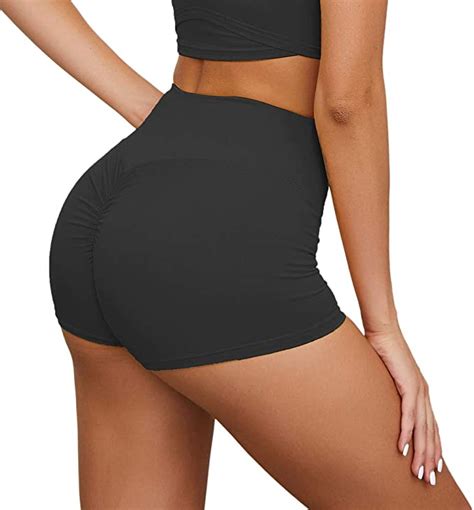 yoga shorts butt lift for women high waist tummy control spandex booty