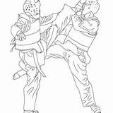 Taekwondo Colorir Martial Combate Desenhos Esportes Deportes Boxe Esgrima Patada Hellokids Judo Esporte sketch template