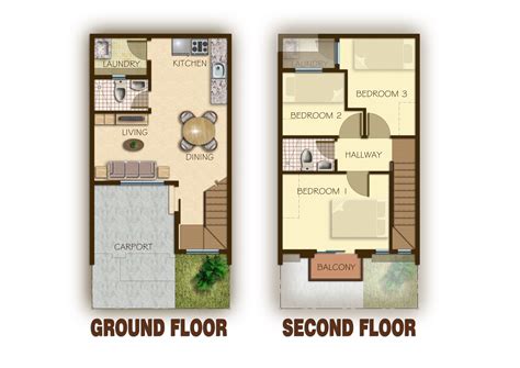 floor plan villa dulalia fatima plans  storey house design cottage floor plans  story