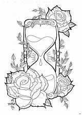 Hourglass Tattoo Drawing Pages Coloring Skull Drawings Broken Adult Tattoos Printable Colouring Getdrawings Sheets sketch template