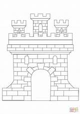 Coloring Castle Pages Printable Drawing sketch template