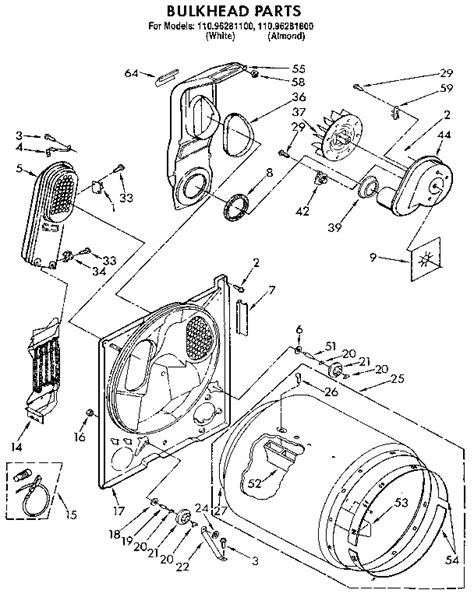kenmore dryer  parts diagram