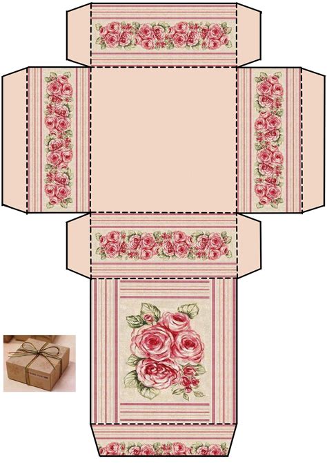 miniature printable box diy gift box template paper box template