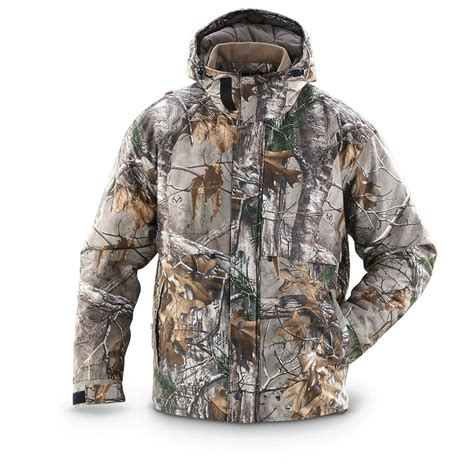 guide gear poly tricot hunting jacket realtree xtra camo  camo jackets  sportsmans