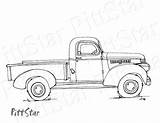 Truck Old Vintage Printable Drawing Coloring Pages Trucks Cars Drawings Colouring Pickup Etsy Color Car Adult Camioneta Instant Dibujos Books sketch template