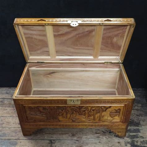 oriental carved maple  camphor wood chest antiques atlas