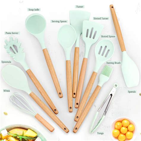 eagmak  pc silicone kitchen cooking utensil set  stand bpa   toxic cooking