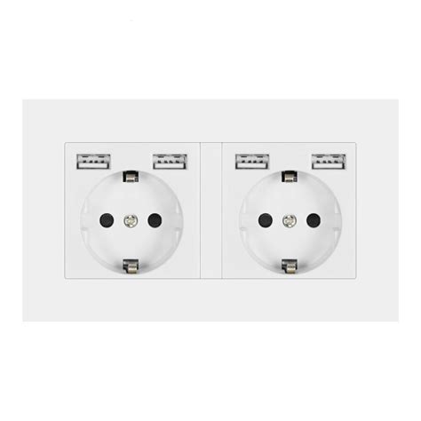 double eu wall power socket plug grounded  socket  usb outlet strip pc panel sale