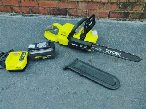 Ryobi 40v Brushless 14 In Battery Chainsaw With 6 0 Ah Battery And