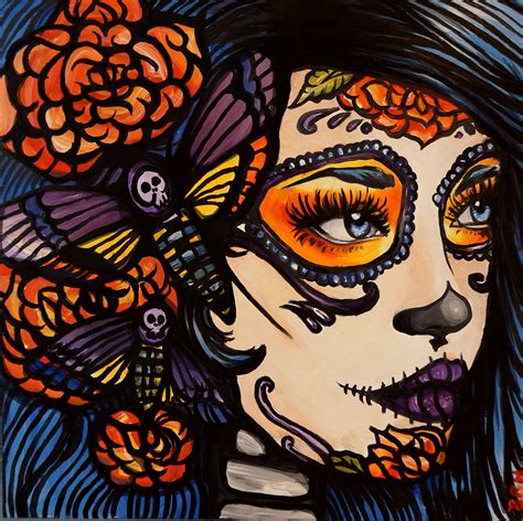 Blue Day Of The Dead Pin Up Girl On Behance