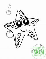 Coloring Starfish Simplemomproject sketch template