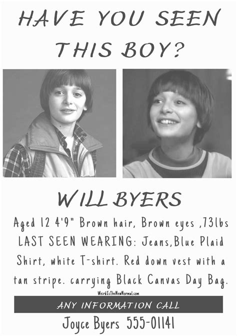 byers missing poster cosplay ideas missing posters stranger
