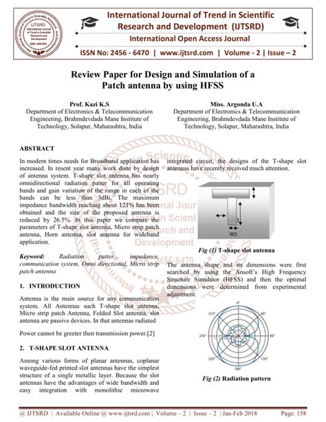 review paper  design  simulation   patch antenna   hfss