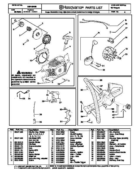Husqvarna 137 Chainsaw Parts Manual