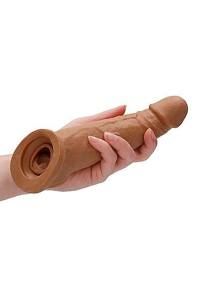 realrock penis extender with rings 8 inches brown on