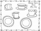 Tea Coloring Party Pages Kids Printable Set Crafts Bnute Activities Games Print Own Activity Teapot Dining Room Princess Color Sheet sketch template