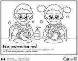 Hands Washing Colouring sketch template