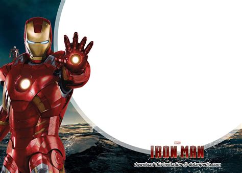 cool  template  printable iron man birthday invitation