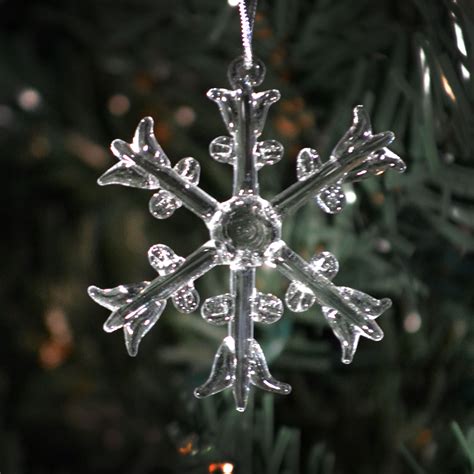 Six Different Clear Glass Handmade Snowflakes Christmas Tree Hanging 6