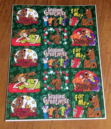vintage scooby doo christmas seasons  sticker sheet etsy