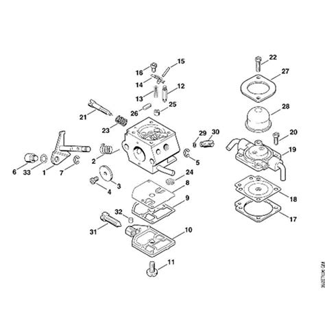 stihl fs  brushcutter fs parts diagram  carburetor cq sc cq sa