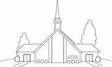 Church Coloring Buildings Architecture Pages Kb sketch template